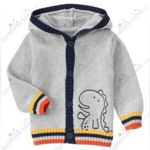 Baby Gymboree Dinosaur Cardigan Sweater with Hood size 6 -12 months